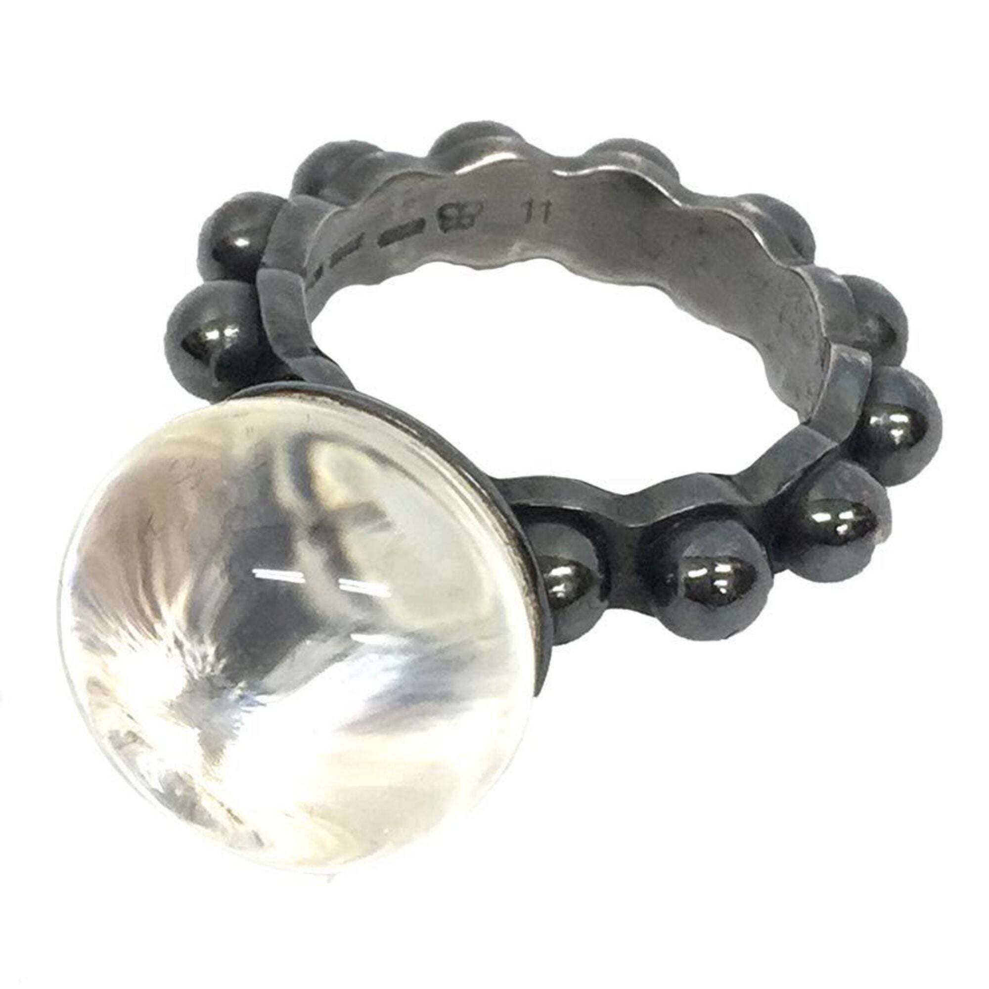 Bottega Veneta Stone Ring 11 Ag925 Silver Mens Womens 296$